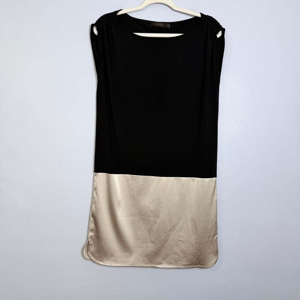 The Limited Dress Size S Black Gold Colorblock Sleeveless